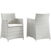 Modway Junction Armchair Outdoor Patio Wicker Set of 2 EEI-1738-GRY-WHI-SET Gray White