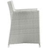 Modway Junction Armchair Outdoor Patio Wicker Set of 2 EEI-1738-GRY-WHI-SET Gray White