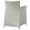 Modway Junction Armchair Outdoor Patio Wicker Set of 2 EEI-1738-GRY-WHI-SET Gray White