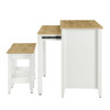 Modway Garland 3-Piece Kitchen Island And Stool Set - EEI-6894-OAK-WHI