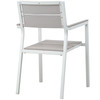 Modway Maine Dining Armchair Outdoor Patio Set of 2 EEI-1739-WHI-LGR-SET White Light Gray