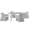 Modway Junction 5 Piece Outdoor Patio Dining Set EEI-1746-GRY-WHI-SET Gray White