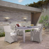 Modway Junction 5 Piece Outdoor Patio Dining Set EEI-1746-GRY-WHI-SET Gray White