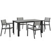 Modway Maine 5 Piece Outdoor Patio Dining Set EEI-1747-BRN-GRY-SET Brown Gray