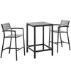 Modway Maine 3 Piece Outdoor Patio Dining Set EEI-1754-BRN-GRY-SET Brown Gray