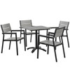Modway Maine 5 Piece Outdoor Patio Dining Set EEI-1761-BRN-GRY-SET Brown Gray