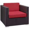 Modway Convene 5 Piece Outdoor Patio Sectional Set EEI-1809-EXP-RED-SET Espresso Red