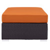 Modway Convene Outdoor Patio Fabric Rectangle Ottoman EEI-1847-EXP-ORA Espresso Orange