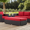 Modway Convene Outdoor Patio Fabric Rectangle Ottoman EEI-1847-EXP-RED Espresso Red