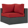 Modway Sojourn 7 Piece Outdoor Patio Sunbrella® Sectional Set EEI-1878-CHC-RED-SET Canvas Red