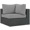 Modway Sojourn 5 Piece Outdoor Patio Sunbrella® Sectional Set EEI-1882-CHC-GRY-SET Canvas Gray