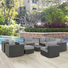 Modway Sojourn 10 Piece Outdoor Patio Sunbrella® Sectional Set EEI-1888-CHC-GRY-SET Canvas Gray