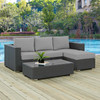 Modway Sojourn 3 Piece Outdoor Patio Sunbrella® Sectional Set EEI-1889-CHC-GRY-SET Canvas Gray
