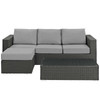 Modway Sojourn 3 Piece Outdoor Patio Sunbrella® Sectional Set EEI-1889-CHC-GRY-SET Canvas Gray