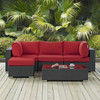 Modway Sojourn 5 Piece Outdoor Patio Sunbrella® Sectional Set EEI-1890-CHC-RED-SET Canvas Red