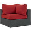 Modway Sojourn 5 Piece Outdoor Patio Sunbrella® Sectional Set EEI-1890-CHC-RED-SET Canvas Red
