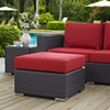 Modway Convene Outdoor Patio Fabric Square Ottoman EEI-1911-EXP-RED Espresso Red