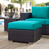 Modway Convene Outdoor Patio Fabric Square Ottoman EEI-1911-EXP-TRQ Espresso Turquoise