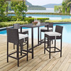 Modway Convene 5 Piece Outdoor Patio Pub Set EEI-1964-EXP-WHI-SET Espresso White