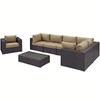 Modway Convene 7 Piece Outdoor Patio Sectional Set EEI-2157-EXP-MOC-SET Espresso Mocha