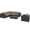 Modway Convene 7 Piece Outdoor Patio Sectional Set EEI-2157-EXP-MOC-SET Espresso Mocha