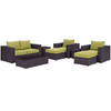 Modway Convene 8 Piece Outdoor Patio Sofa Set EEI-2159-EXP-PER-SET Espresso Peridot
