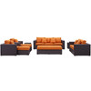 Modway Convene 9 Piece Outdoor Patio Sofa Set EEI-2161-EXP-ORA-SET Espresso Orange