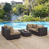 Modway Convene 5 Piece Outdoor Patio Sectional Set EEI-2163-EXP-MOC-SET Espresso Mocha