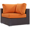 Modway Convene 5 Piece Outdoor Patio Sectional Set EEI-2163-EXP-ORA-SET Espresso Orange