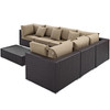 Modway Convene 7 Piece Outdoor Patio Sectional Set EEI-2168-EXP-MOC-SET Espresso Mocha