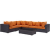 Modway Convene 7 Piece Outdoor Patio Sectional Set EEI-2168-EXP-ORA-SET Expresso Orange