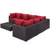 Modway Convene 7 Piece Outdoor Patio Sectional Set EEI-2168-EXP-RED-SET Expresso Red