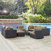 Modway Convene 10 Piece Outdoor Patio Sectional Set EEI-2169-EXP-MOC-SET Espresso Mocha