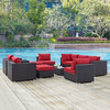 Modway Convene 10 Piece Outdoor Patio Sectional Set EEI-2169-EXP-RED-SET Espresso Red