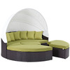 Modway Convene Canopy Outdoor Patio Daybed EEI-2173-EXP-PER-SET Espresso Peridot