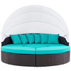 Modway Convene Canopy Outdoor Patio Daybed EEI-2173-EXP-TRQ-SET Espresso Turquoise