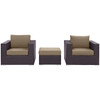 Modway Convene 3 Piece Outdoor Patio Sofa Set EEI-2174-EXP-MOC-SET Espresso Mocha