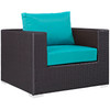 Modway Convene 3 Piece Outdoor Patio Sofa Set EEI-2174-EXP-TRQ-SET Espresso Turquoise