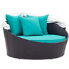 Modway Convene Canopy Outdoor Patio Daybed EEI-2175-EXP-TRQ Espresso Turquoise