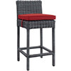 Modway Summon 2 Piece Outdoor Patio Sunbrella® Pub Set EEI-2197-GRY-RED-SET Canvas Red