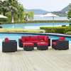Modway Convene 7 Piece Outdoor Patio Sectional Set EEI-2200-EXP-RED-SET Espresso Red