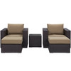 Modway Convene 5 Piece Outdoor Patio Sectional Set EEI-2201-EXP-MOC-SET Espresso Mocha