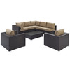 Modway Convene 8 Piece Outdoor Patio Sectional Set EEI-2203-EXP-MOC-SET Espresso Mocha