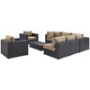 Modway Convene 8 Piece Outdoor Patio Sectional Set EEI-2203-EXP-MOC-SET Espresso Mocha