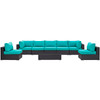 Modway Convene 8 Piece Outdoor Patio Sectional Set EEI-2205-EXP-TRQ-SET Espresso Turquoise