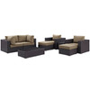 Modway Convene 8 Piece Outdoor Patio Sectional Set EEI-2206-EXP-MOC-SET Espresso Mocha