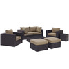 Modway Convene 8 Piece Outdoor Patio Sectional Set EEI-2206-EXP-MOC-SET Espresso Mocha