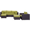 Modway Convene 6 Piece Outdoor Patio Sectional Set EEI-2207-EXP-PER-SET Espresso Peridot