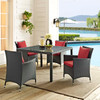 Modway Sojourn 4 Piece Outdoor Patio Sunbrella® Dining Set EEI-2243-CHC-RED-SET Canvas Red