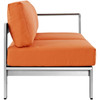 Modway Shore Right-Arm Corner Sectional Outdoor Patio Aluminum Loveseat EEI-2262-SLV-ORA Silver Orange